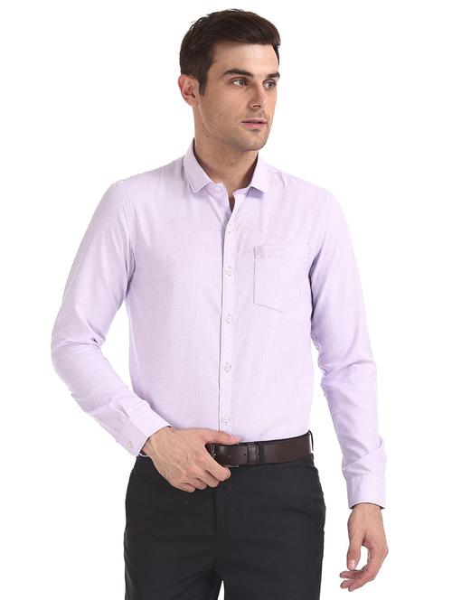 lavender solid formal shirt - 18163851 - Very Small Image - 1