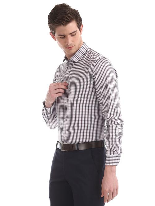 white checkered formal shirt - 18163861 - Very Small Image - 1