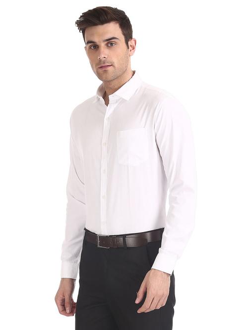 white solid formal shirt - 18163868 - Very Small Image - 1