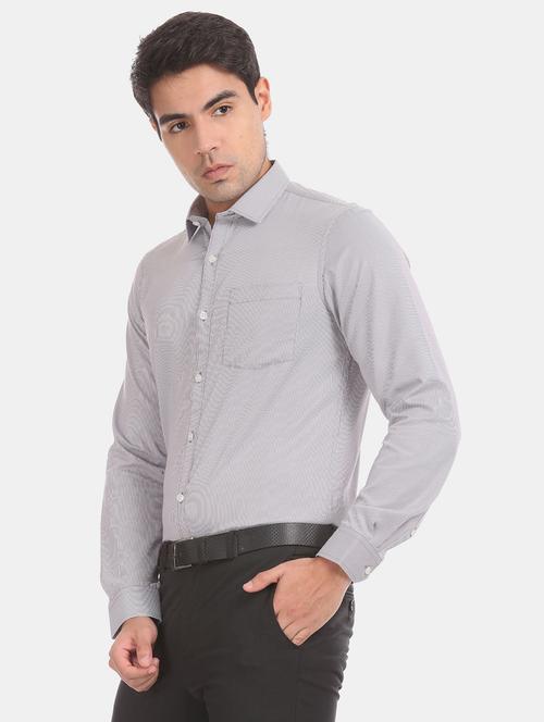 grey striped formal shirt - 18163904 - Very Small Image - 1