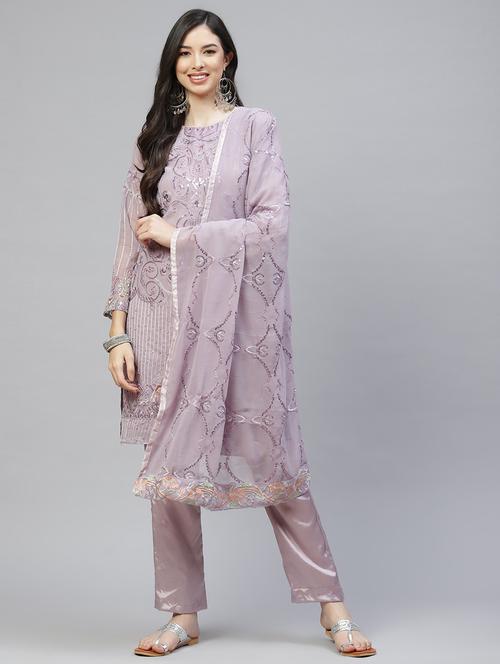 embroidered unstitched suit set - 18164475 - Very Small Image - 1