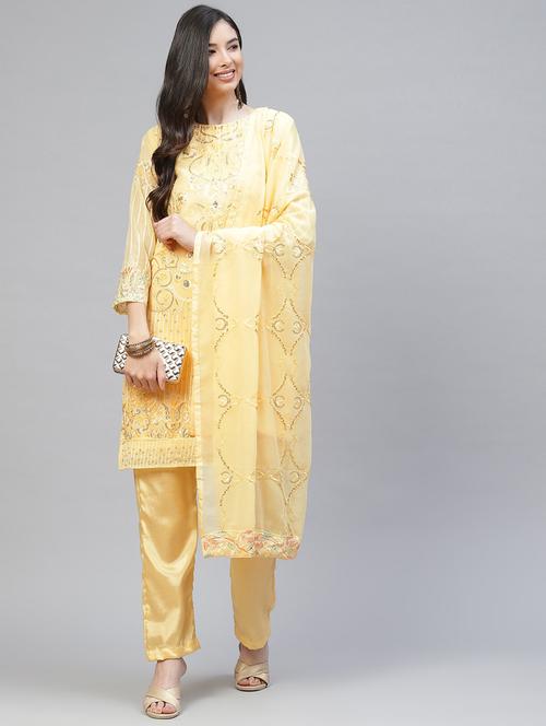 embroidered unstitched suit set - 18164477 - Very Small Image - 1