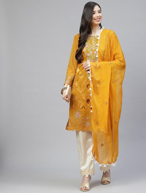 embroidered unstitched suit set - 18164482 - Very Small Image - 1