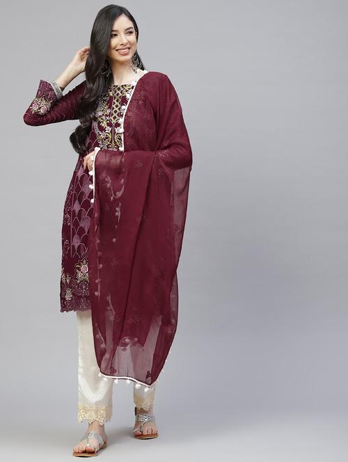 embroidered unstitched suit set - 18164483 - Very Small Image - 1