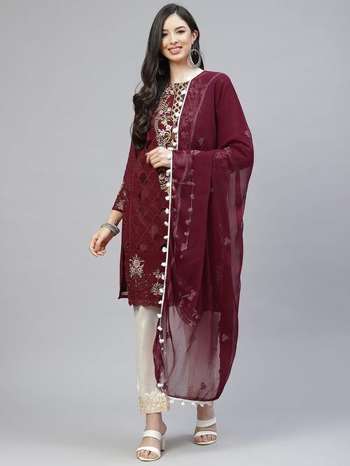 embroidered unstitched suit set - 18164486 - Very Small Image - 1