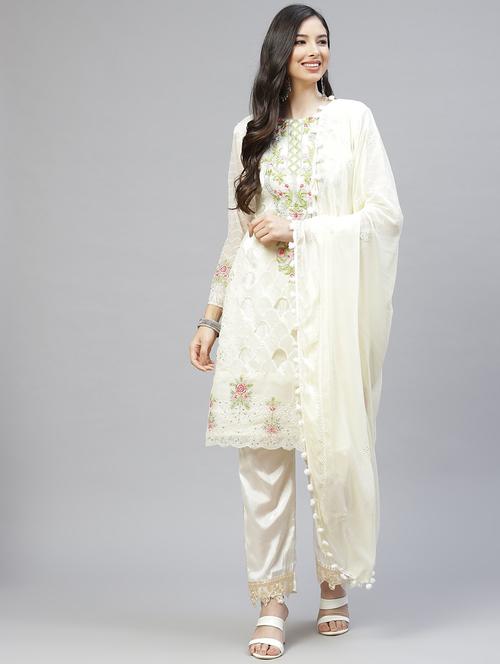 embroidered unstitched suit set - 18164490 - Very Small Image - 1