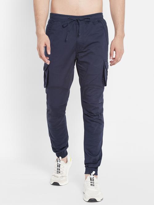 navy blue solid jogger - 18164521 - Very Small Image - 1