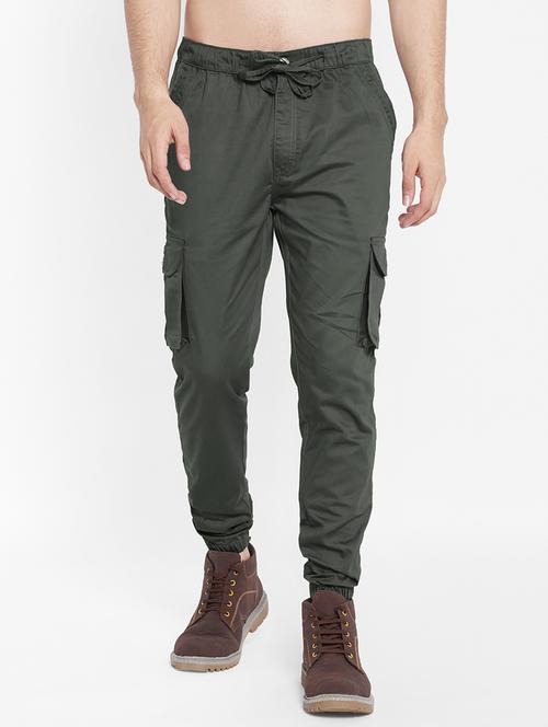 olive green solid jogger - 18164525 - Very Small Image - 1