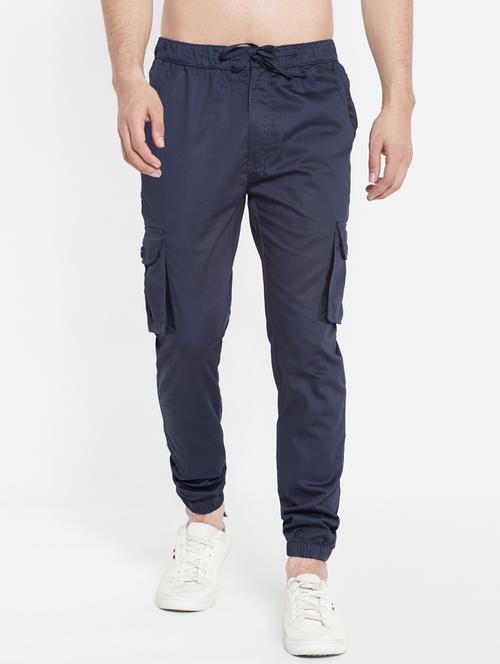 navy blue solid jogger - 18164526 - Very Small Image - 1