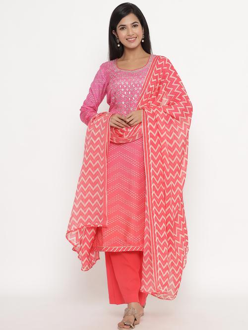 embroidered unstitched suit set - 18164652 - Very Small Image - 1