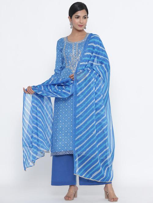 embroidered unstitched suit set - 18164656 - Very Small Image - 1