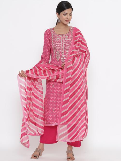 embroidered unstitched suit set - 18164660 - Very Small Image - 1
