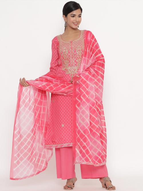 embroidered unstitched suit set - 18164671 - Very Small Image - 1