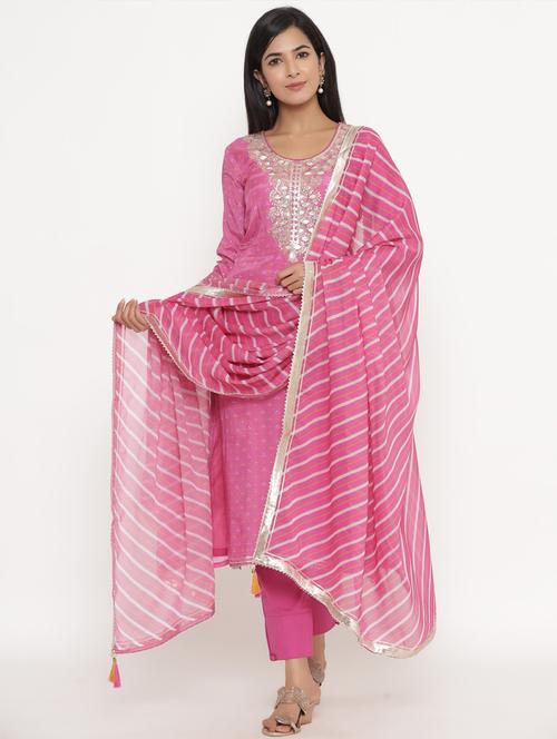 embroidered unstitched suit set - 18164682 - Very Small Image - 1