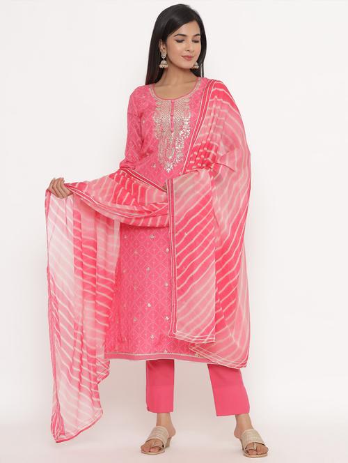 embroidered unstitched suit set - 18164685 - Very Small Image - 1