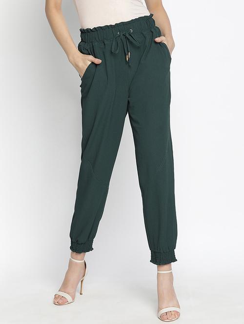 drawstring waist solid joggers - 18164696 - Very Small Image - 1