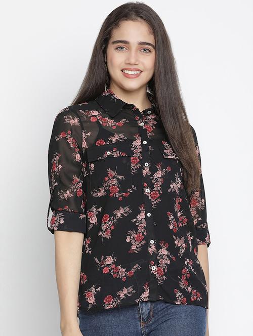 long sleeves floral regular shirt - 18164704 - Very Small Image - 1