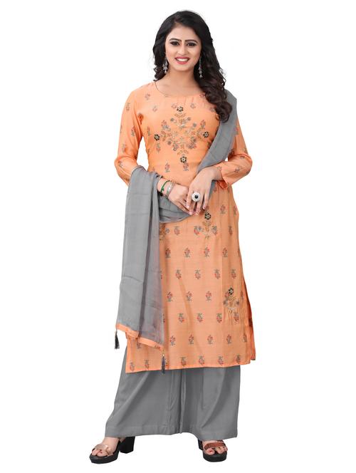 embroidered unstitched suit set - 18165049 - Very Small Image - 1