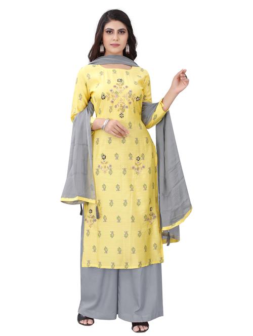 embroidered unstitched suit set - 18165050 - Very Small Image - 1