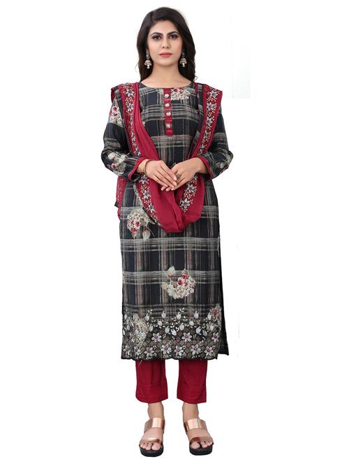 embroidered unstitched suit set - 18165057 - Very Small Image - 1