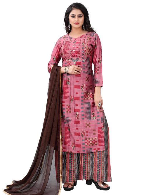 embroidered unstitched suit set - 18165069 - Very Small Image - 1