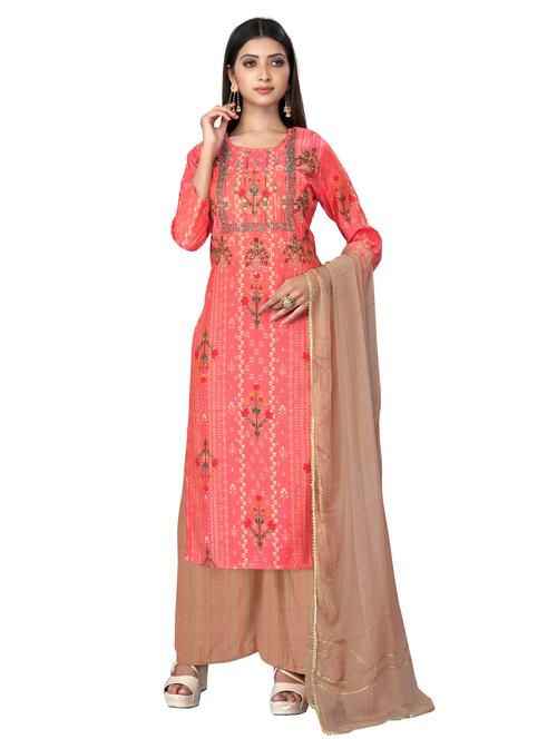 embroidered unstitched suit set - 18165074 - Very Small Image - 1