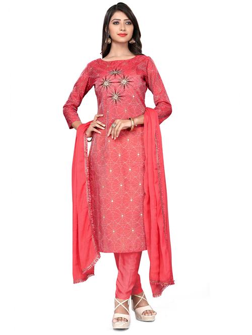 embroidered unstitched suit set - 18165098 - Very Small Image - 1