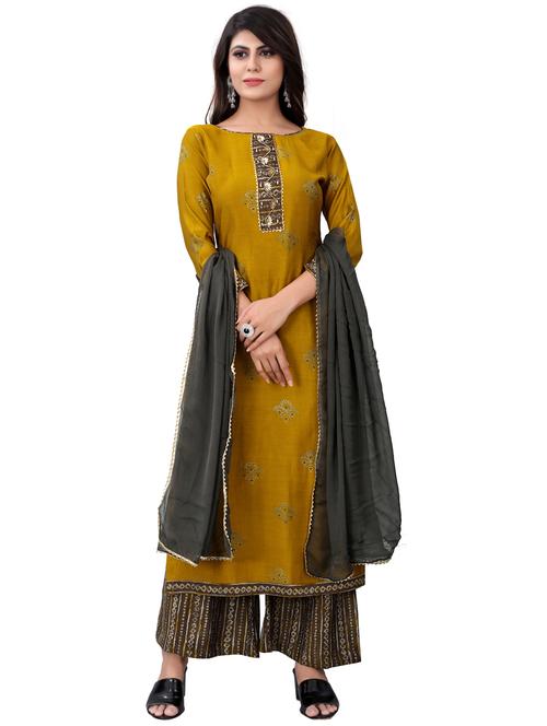 embroidered unstitched suit set - 18165100 - Very Small Image - 1