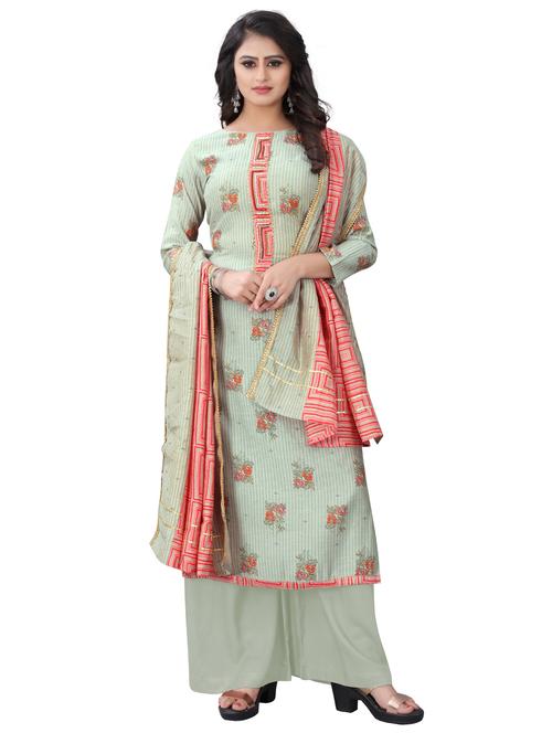 embroidered unstitched suit set - 18165101 - Very Small Image - 1