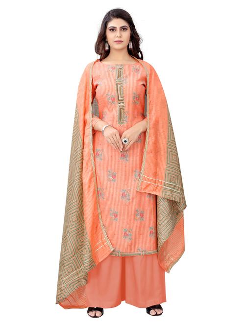 embroidered unstitched suit set - 18165103 - Very Small Image - 1