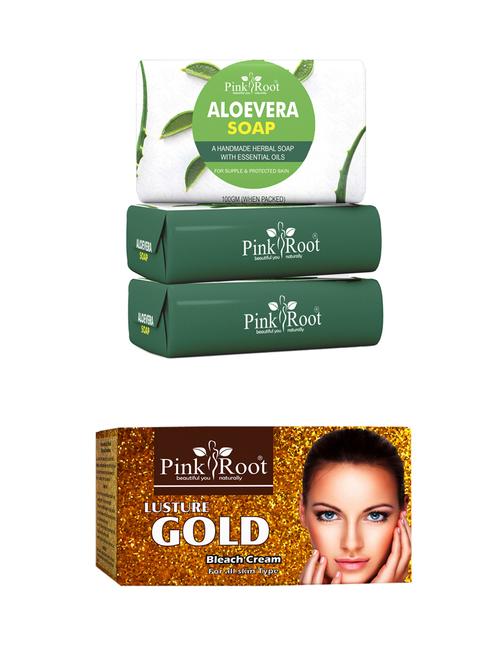 pink root charcoal soap 100gm (pack of 3) with pink root gold bleach 250gm - 18167425 - Very Small Image - 1