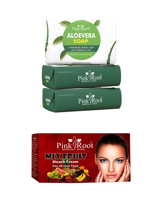 pink root charcoal soap 100gm (pack of 3) with pink root mix fruit bleach 250gm - 18167434 - Very Small Image - 1