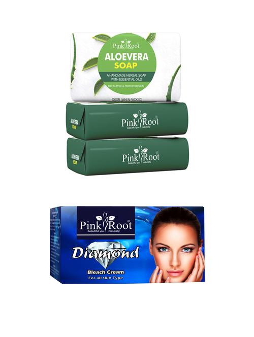 pink root charcoal soap 100gm (pack of 3) with pink root diamond bleach 50gm - 18167473 - Very Small Image - 1
