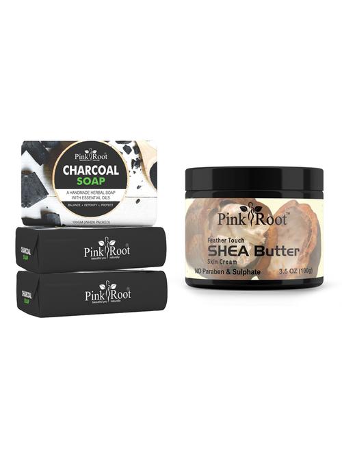 pink root honey oatmeal soap 100gm (pack of 3) with pink root shea butter cream 100gm - 18167785 - Very Small Image - 1