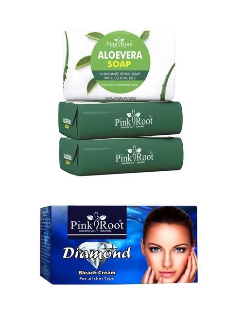 pink root charcoal soap 100gm (pack of 3) with pink root diamond bleach 50gm - 18167821 - Very Small Image - 1
