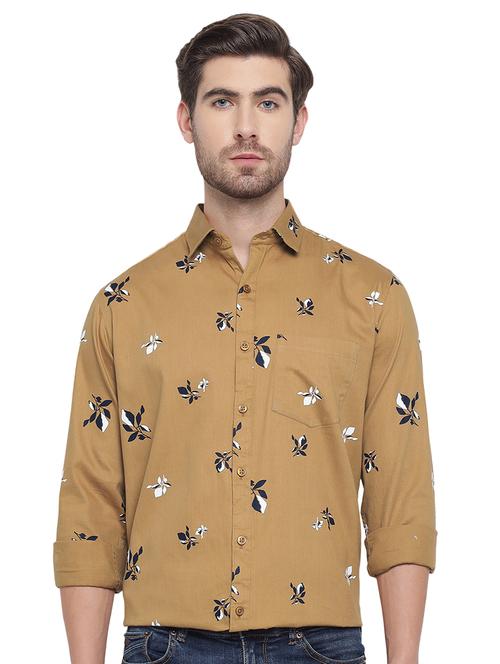 yellow printed casual shirt - 18169448 - Very Small Image - 1