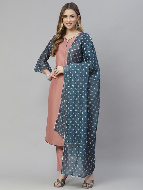 brown art silk suit set - 18170457 - Very Small Image - 1