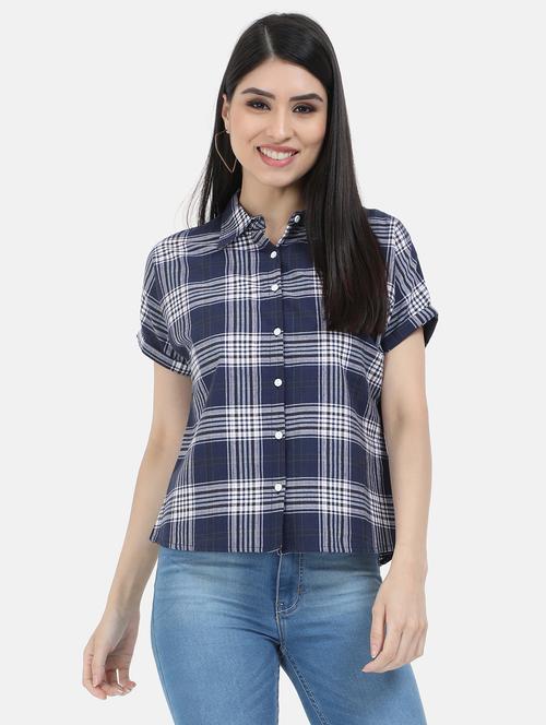 shirt-collared checkered regular shirt - 18171197 - Very Small Image - 1