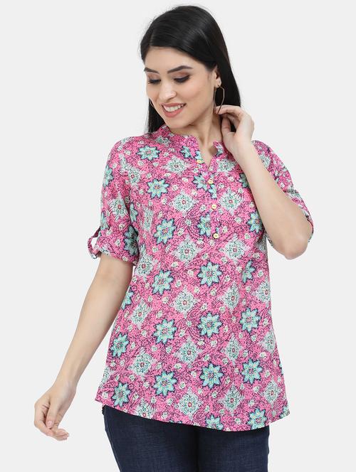 multi colored printed straight kurti - 18171253 - Very Small Image - 1