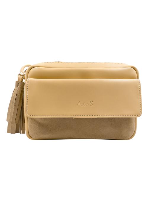 yellow leatherette (pu) sling bag - 18171341 - Very Small Image - 1