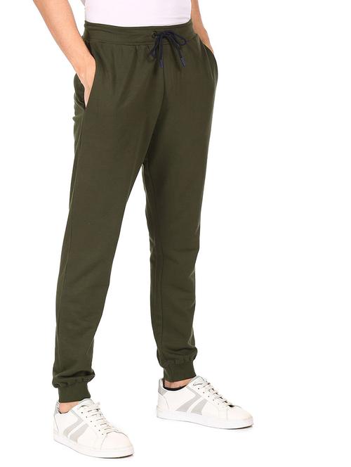 olive green solid jogger - 18171847 - Very Small Image - 1