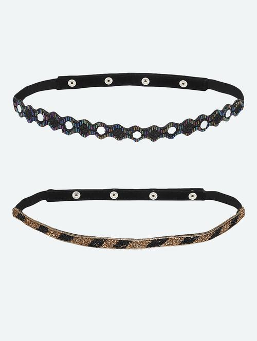 ombre-gold embellished beaded belt combo (pack of 2) - 18171975 - Very Small Image - 1