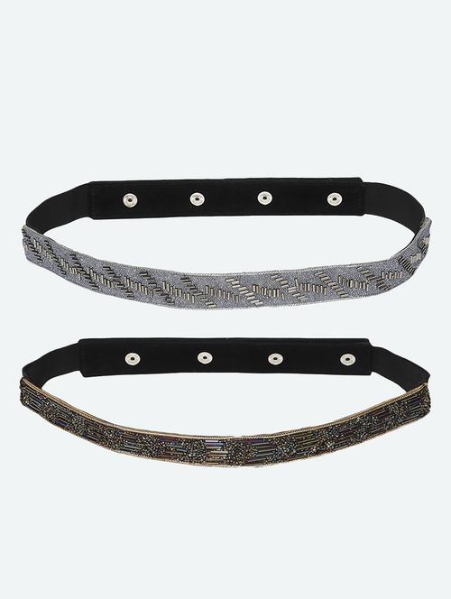 silver- ombre embellished belt combo (pack of 2) - 18171980 - Very Small Image - 1