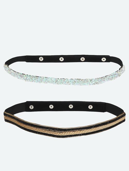 neon- beaded embellished women belt combo (pack of 2) - 18172033 - Very Small Image - 1