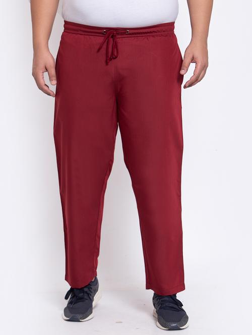 red solid track pant - 18172075 - Very Small Image - 1