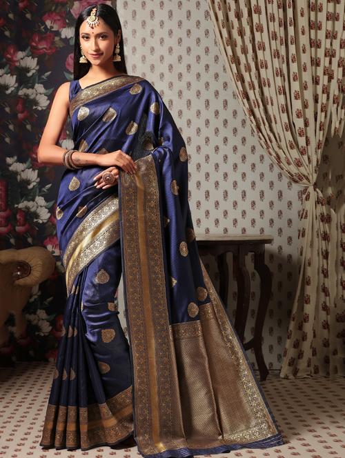 jacquard work banarasi saree - 18172443 - Very Small Image - 1