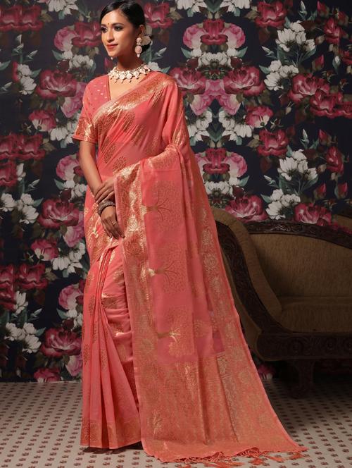 jacquard work banarasi saree - 18172447 - Very Small Image - 1