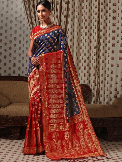 jacquard work banarasi saree - 18172453 - Very Small Image - 1