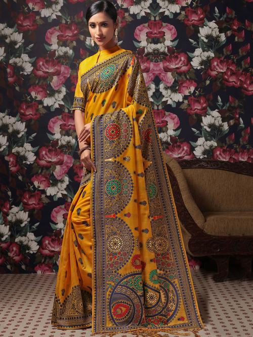 jacquard work banarasi saree with blouse - 18172461 - Very Small Image - 1