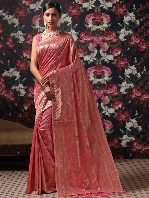 jacquard work kanjivaram saree with blouse - 18172471 - Very Small Image - 1